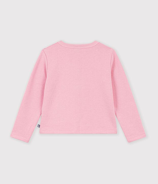 Children's plain cotton cardigan pink