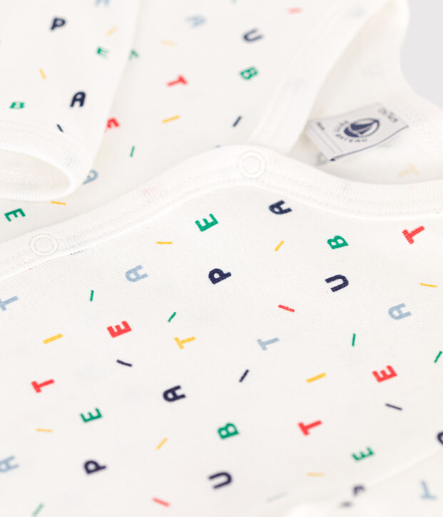 Babies' footless cotton pyjamas white/multicolor
