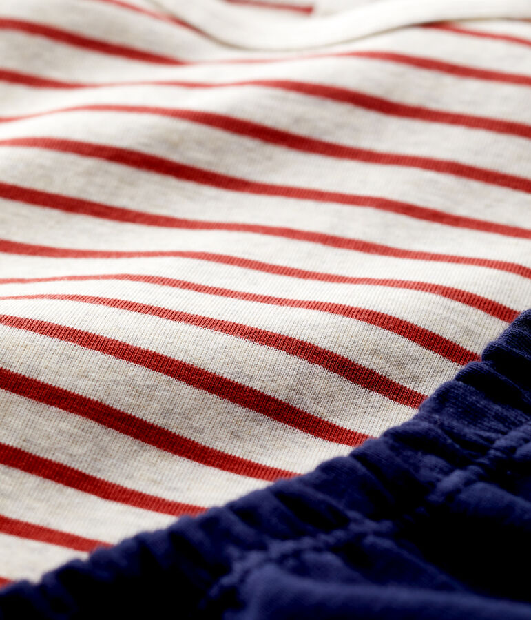 Babies' Organic Cotton Striped Clothing - 2-Piece Set beige/brown