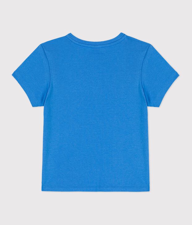 Girls' Short-Sleeved Cotton T-Shirt blue