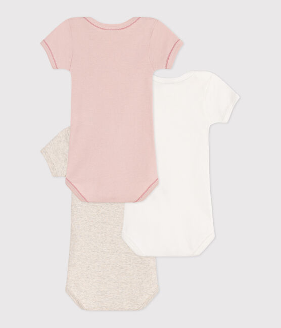 Babies' Plain Short-Sleeved Cotton Bodysuits - 3-Pack variante 1
