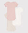 Babies' Plain Short-Sleeved Cotton Bodysuits - 3-Pack variante 1