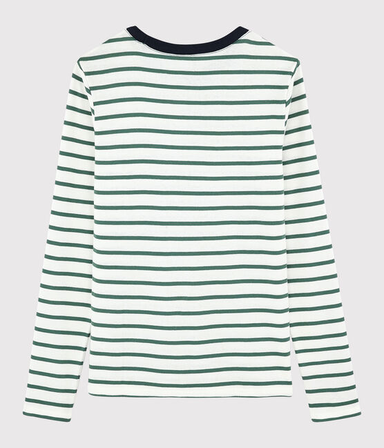 Women's Iconic Round Neck T-Shirt MARSHMALLOW white/VALLEE green