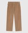 Children's straight plain corduroy trousers ROCHE CLAIR beige