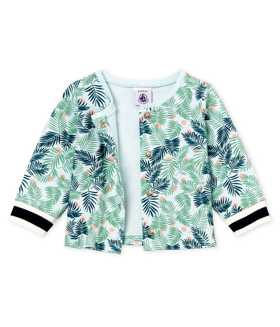 Baby girls' printed knit cardigan BOCAL blue/MULTICO white