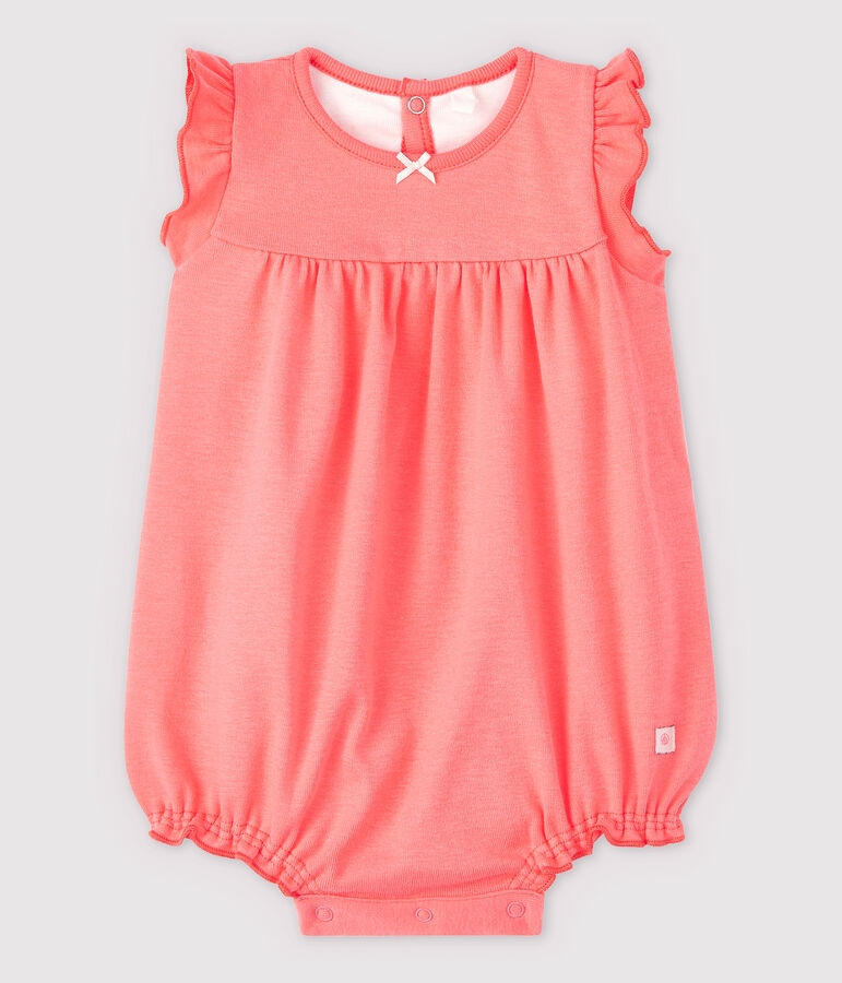 Babies' Organic Cotton Pepsi Playsuit PEACHY orange
