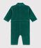 Babies' plain long corduroy jumpsuit green