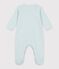 Babies' pinstriped cotton pyjama suit green/white