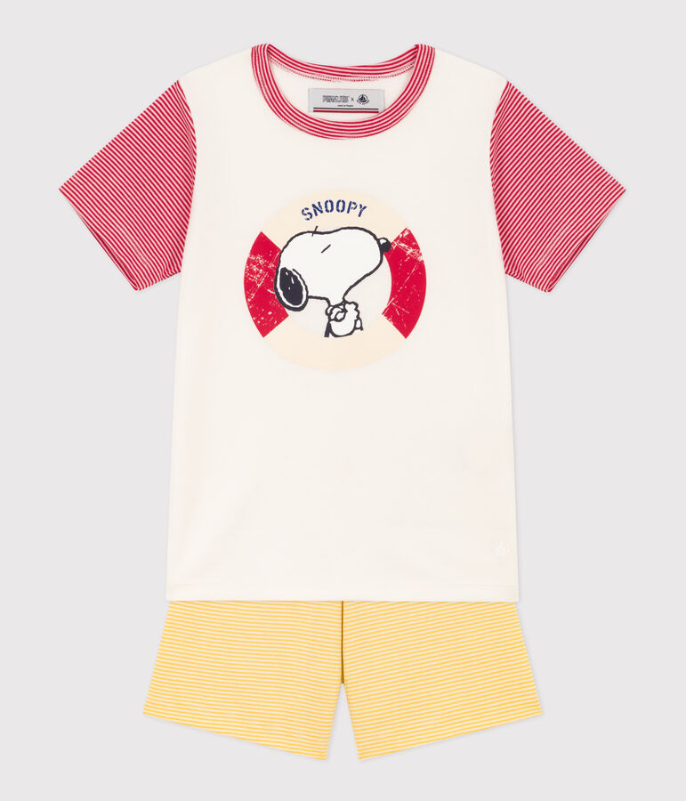 Children's Unisex Petit Bateau X Snoopy Cotton Playsuit white/multicolor