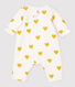 Baby Girls' Yellow Heart Pattern Organic Cotton Jumpsuit