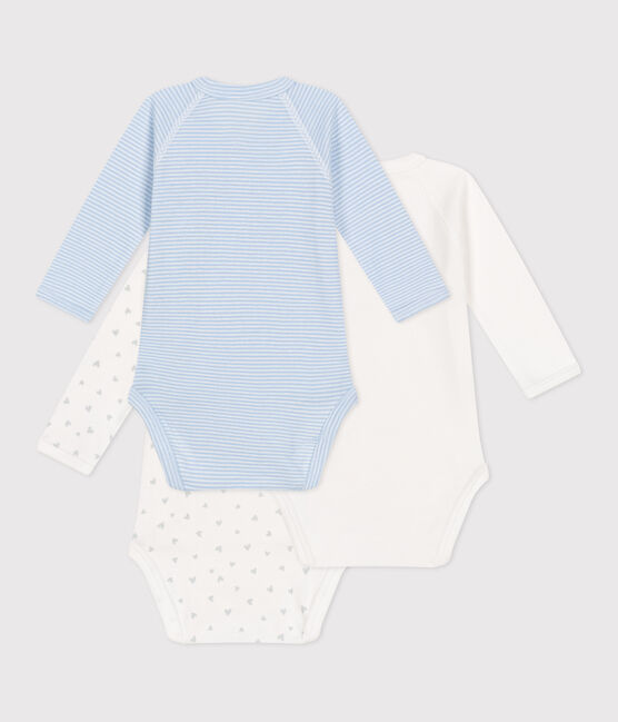 Babies' long-sleeved printed cotton wrapover bodysuits - 3-Pack variante 1