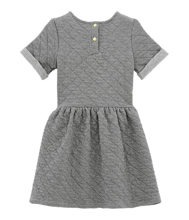 Girl's short sleeved dress grey/white