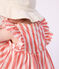 Babies' sleeveless cotton dress with stripy bloomers pink/white