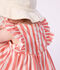 Babies' sleeveless cotton dress with stripy bloomers pink/white