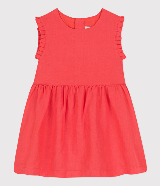 Babies' Sleeveless Linen Dress JUPITER orange