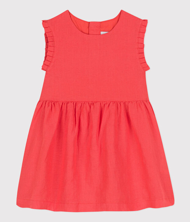 Babies' Sleeveless Linen Dress orange