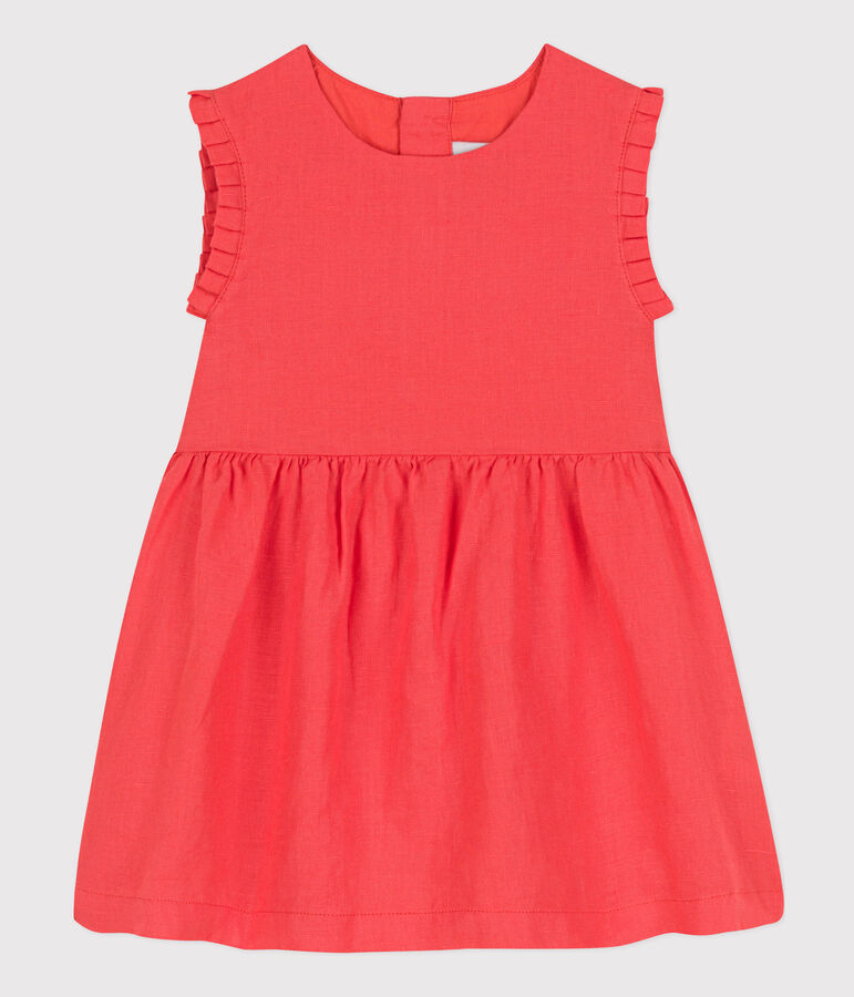 Babies' Sleeveless Linen Dress orange