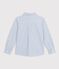 Children's stripy cotton shirt blue/blue