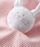 Comforter in Petit Bateau's iconic rib knit. CHARME pink/MARSHMALLOW white