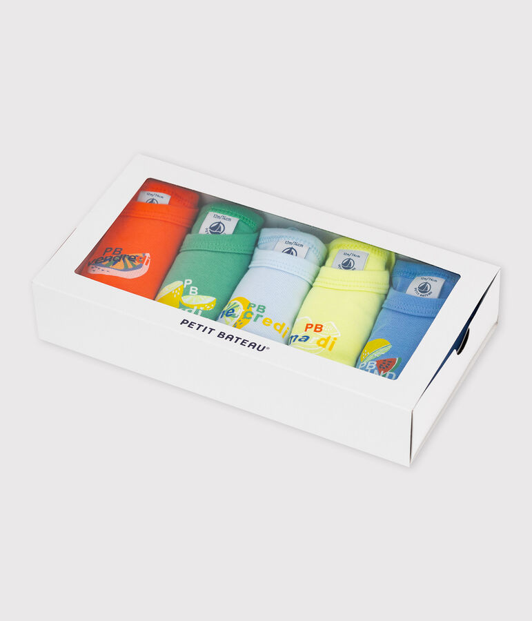 Babies' Short-Sleeved Fruit Pattern Bodysuit - 5-Pack multicolor