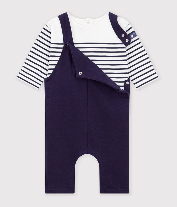 Babies' cotton gift set: T-shirt and dungarees multicolor