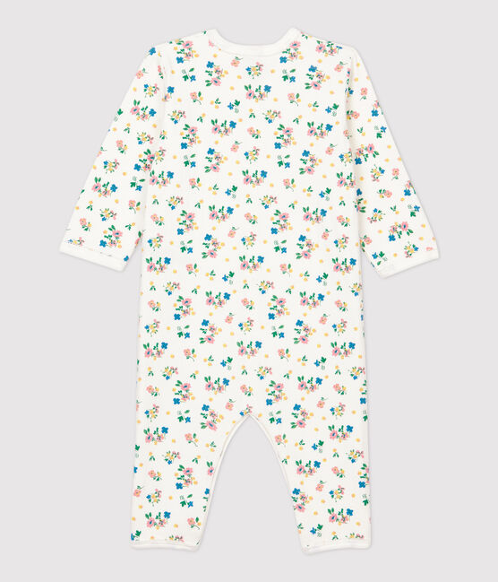 Babies' Floral Footless Cotton Sleepsuit MARSHMALLOW white/MULTICO white