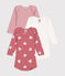 Babies' long-sleeved heart pattern cotton bodysuits - 3-pack variante 1