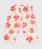 Babies' flower-print cotton trousers white/multicolor