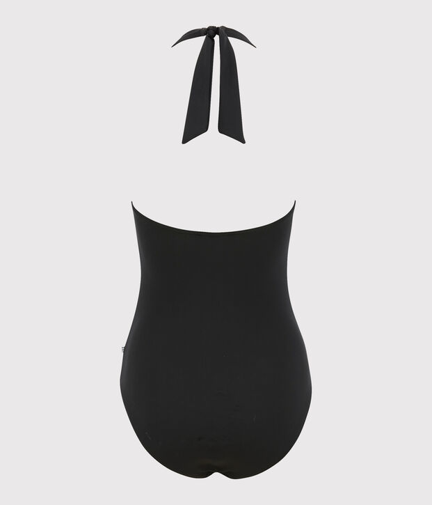 Women's One-Piece Plain Swimsuit black
