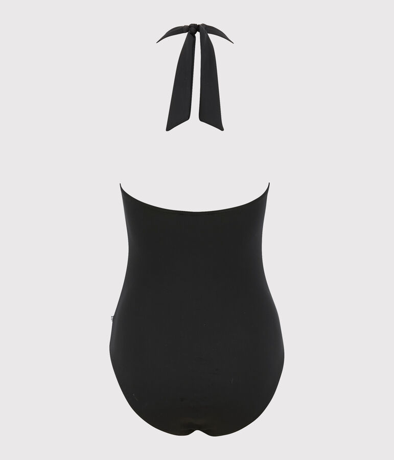 Women's One-Piece Plain Swimsuit NOIR black