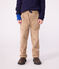 Children's straight plain corduroy trousers ROCHE CLAIR beige