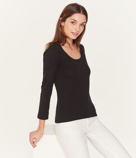 Women's 3/4 sleeved t-shirt NOIR black