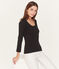Women's 3/4 sleeved t-shirt NOIR black