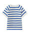 Baby boy's short-sleeved T-shirt MARSHMALLOW white/PERSE blue