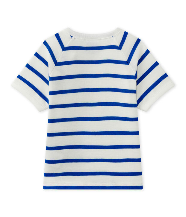 Baby boy's short-sleeved T-shirt white/blue