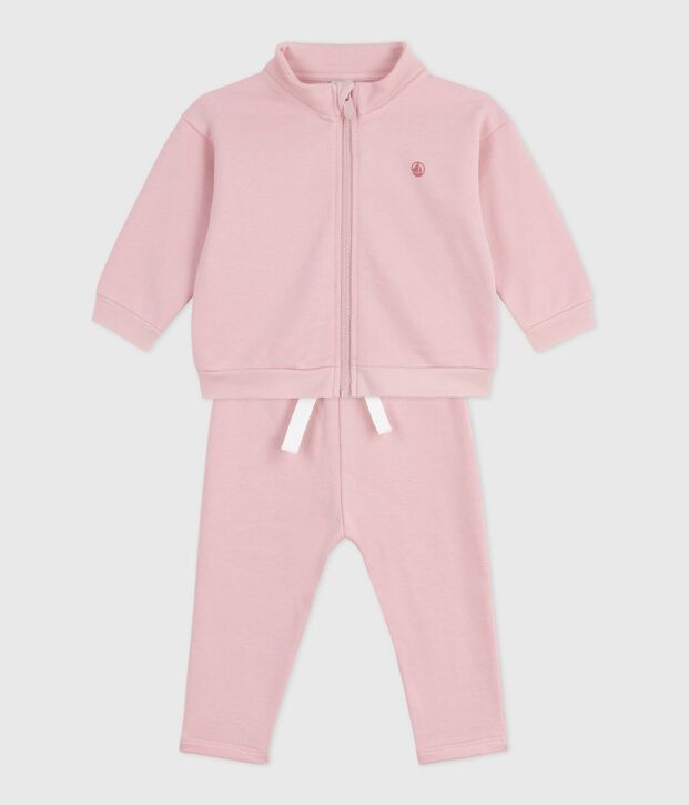 Babies' sweatshirt and trousers set in plain cotton JOLI