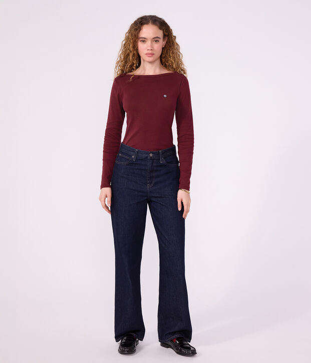 Women's sailor collared cotton T-shirt with long sleeves TRUFFE
