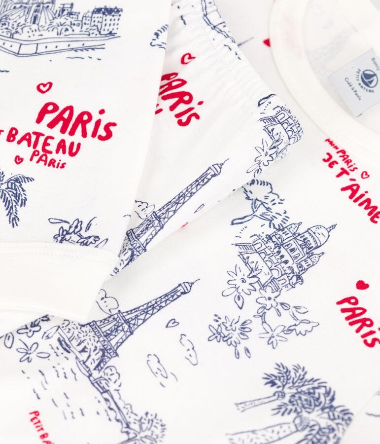 Children's Unisex Cotton Pyjamas white/multicolor