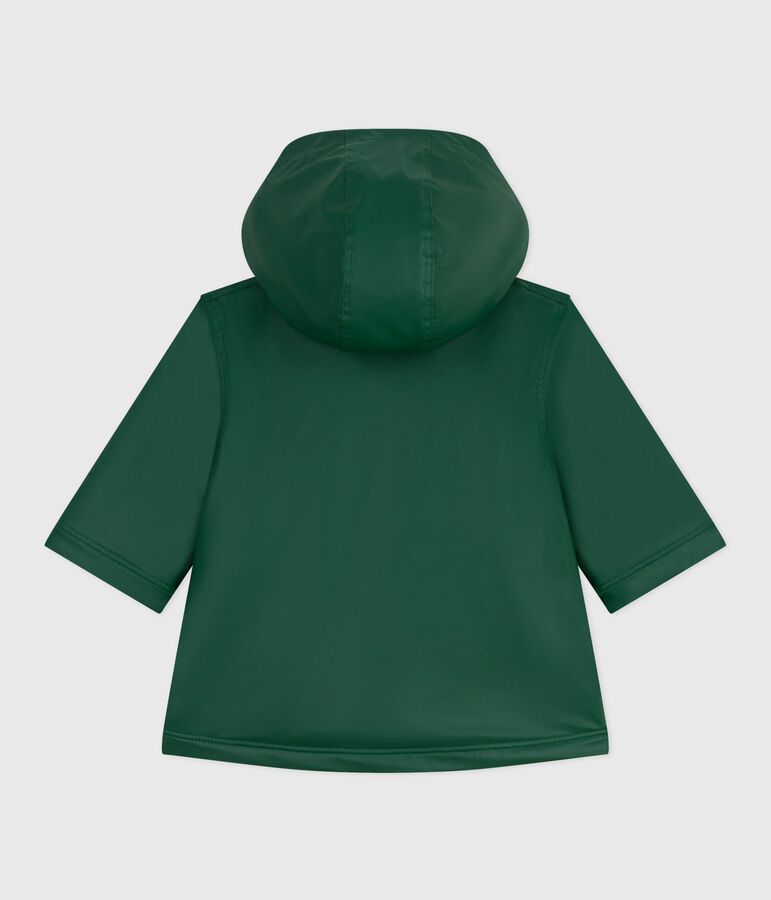 Babies' warm sherpa-lined raincoat green