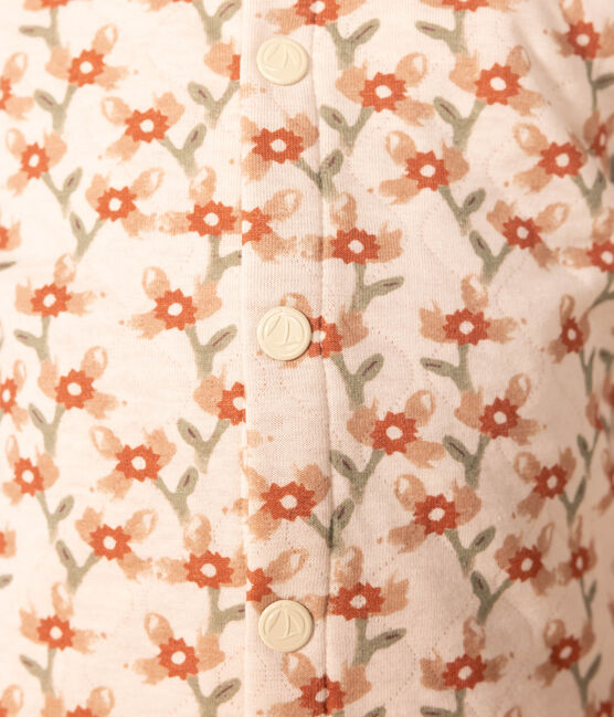 Girls' printed quilted tube knit cardigan AVALANCHE white/MULTICO