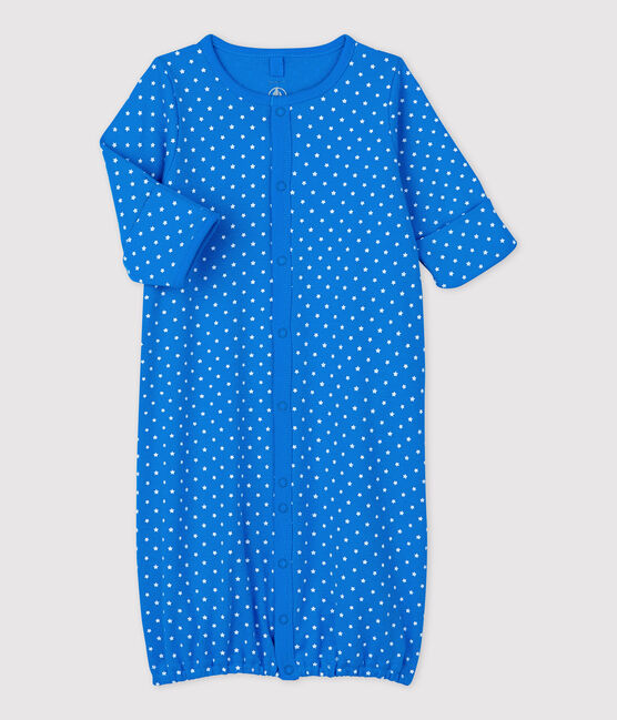 Babies' Organic Cotton Jumpsuit BRASIER blue/MARSHMALLOW grey