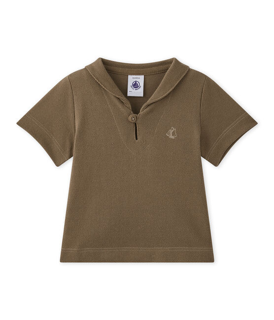 Baby boy's short-sleeved T-shirt SHITAKE brown