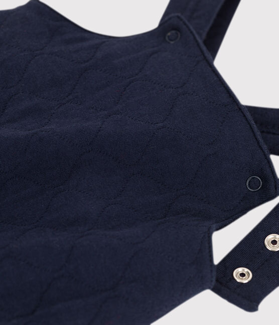 Babies' Quilted Cotton Dungarees SMOKING blue