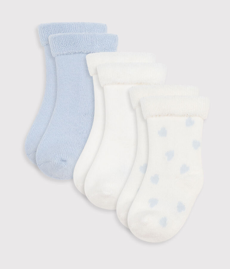 Pack of plain cotton socks for newborn babies multicolor