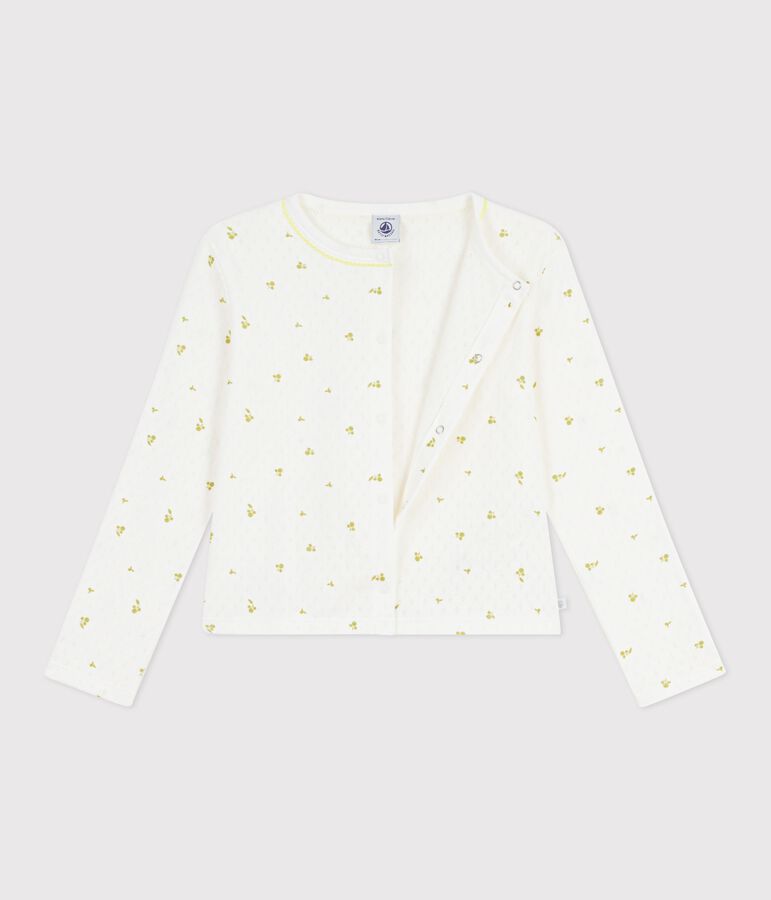 Children's floral print cotton cardigan white/multicolor