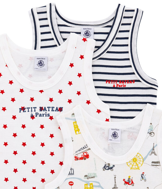 Little boy's vest top trio multicolor