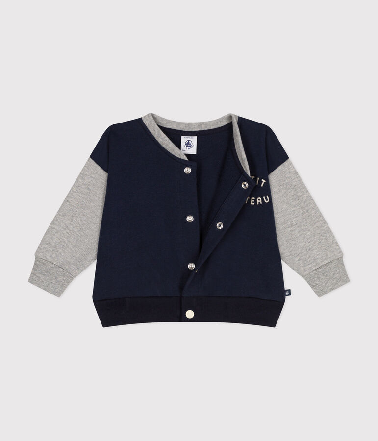 Babies' Fleece Baseball Jacket blue/grey