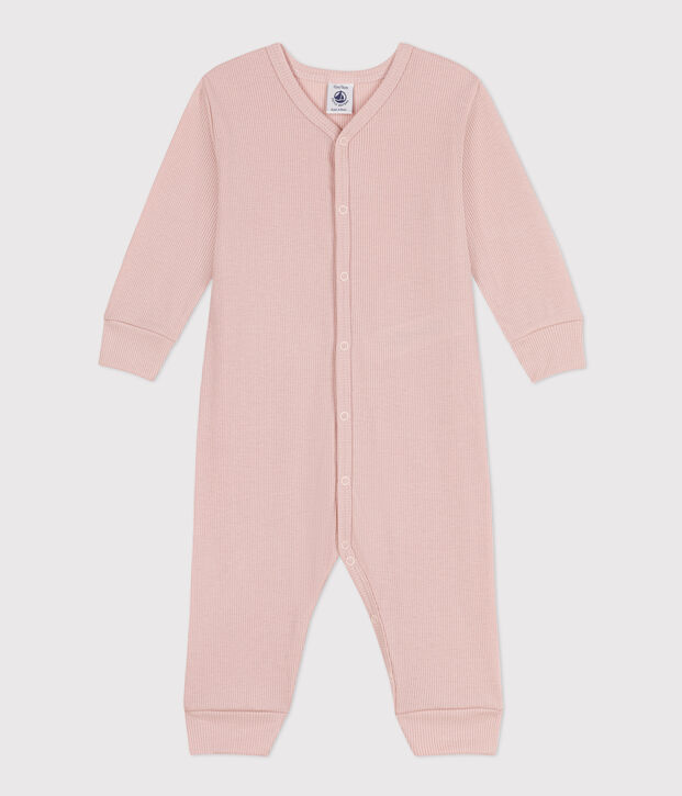 Footless Cotton and Lyocell Sleepsuit pink