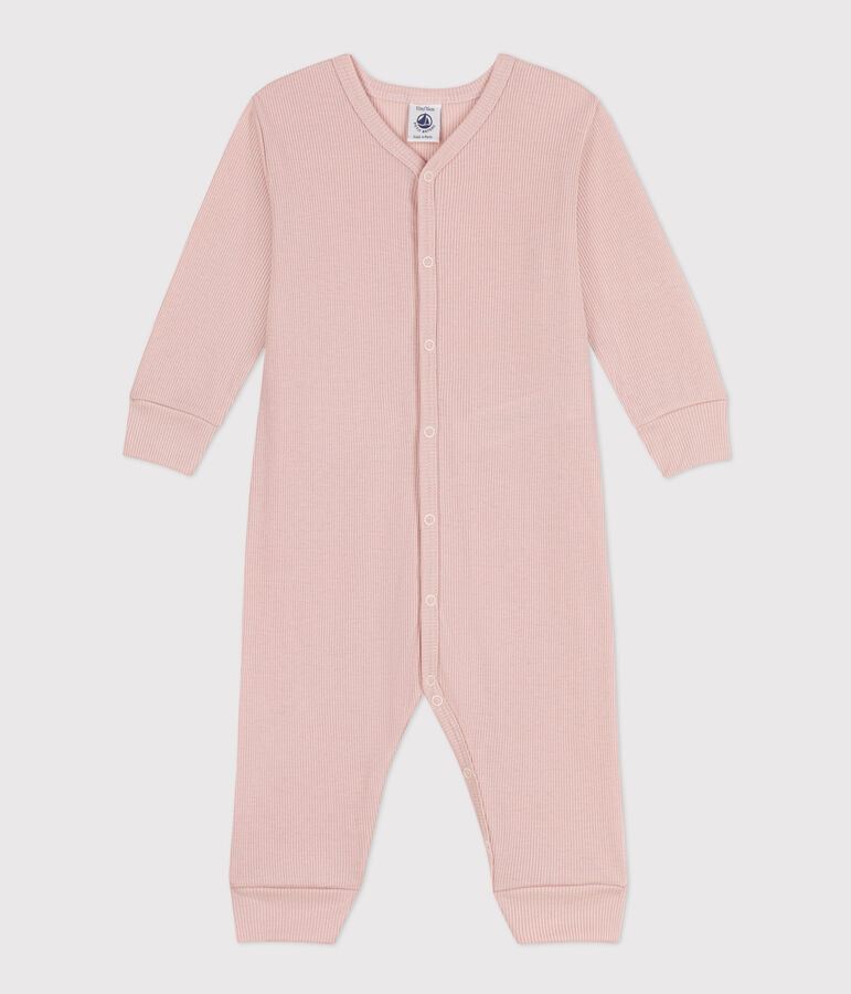 Footless Cotton and Lyocell Sleepsuit pink