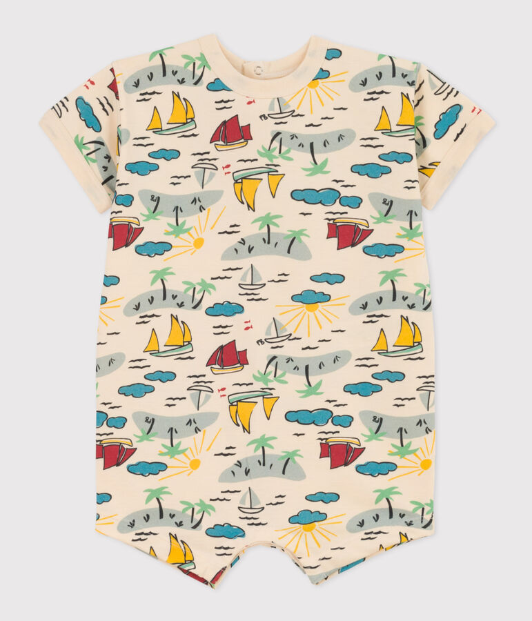 Babies' Printed Jersey Playsuit AVALANCHE white/MULTICO